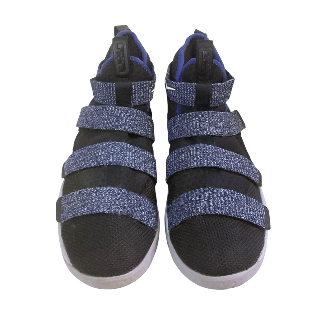 Nike LeBron Soldier XI GS Black Royal Blue Basketball Shoes Youth 5.5Y 918369-00